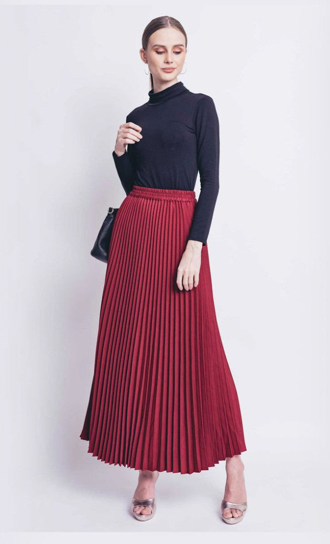 DAHLIA PLEATED - MAROON