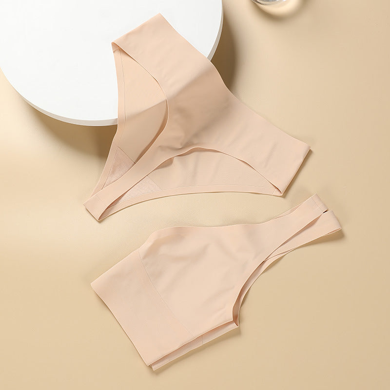 Casual Seamless Wireless Push Up Bra Set