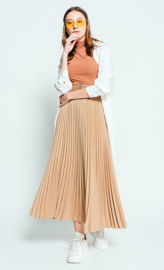 DAHLIA PLEATED - BEIGE