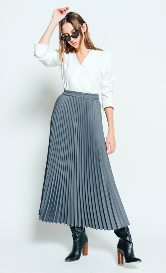 DAHLIA PLEATED - GREY