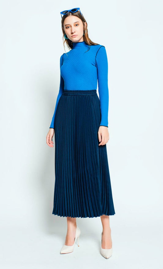 DAHLIA PLEATED - NAVY