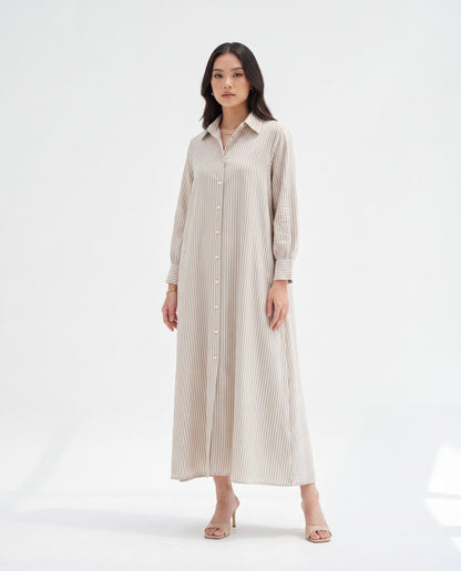 Classic Vertical Striped Dress Maxi