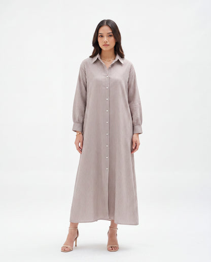 Classic Vertical Striped Dress Maxi