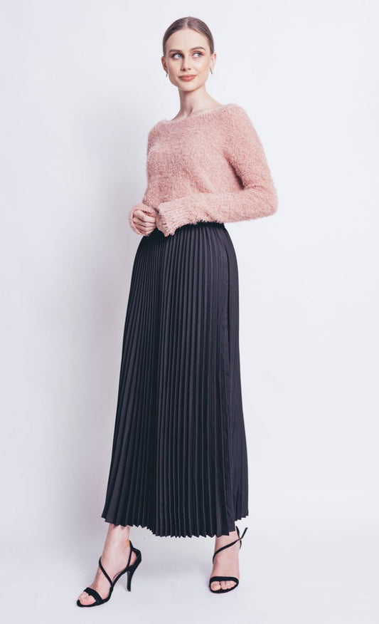 DAHLIA PLEATED - BLACK